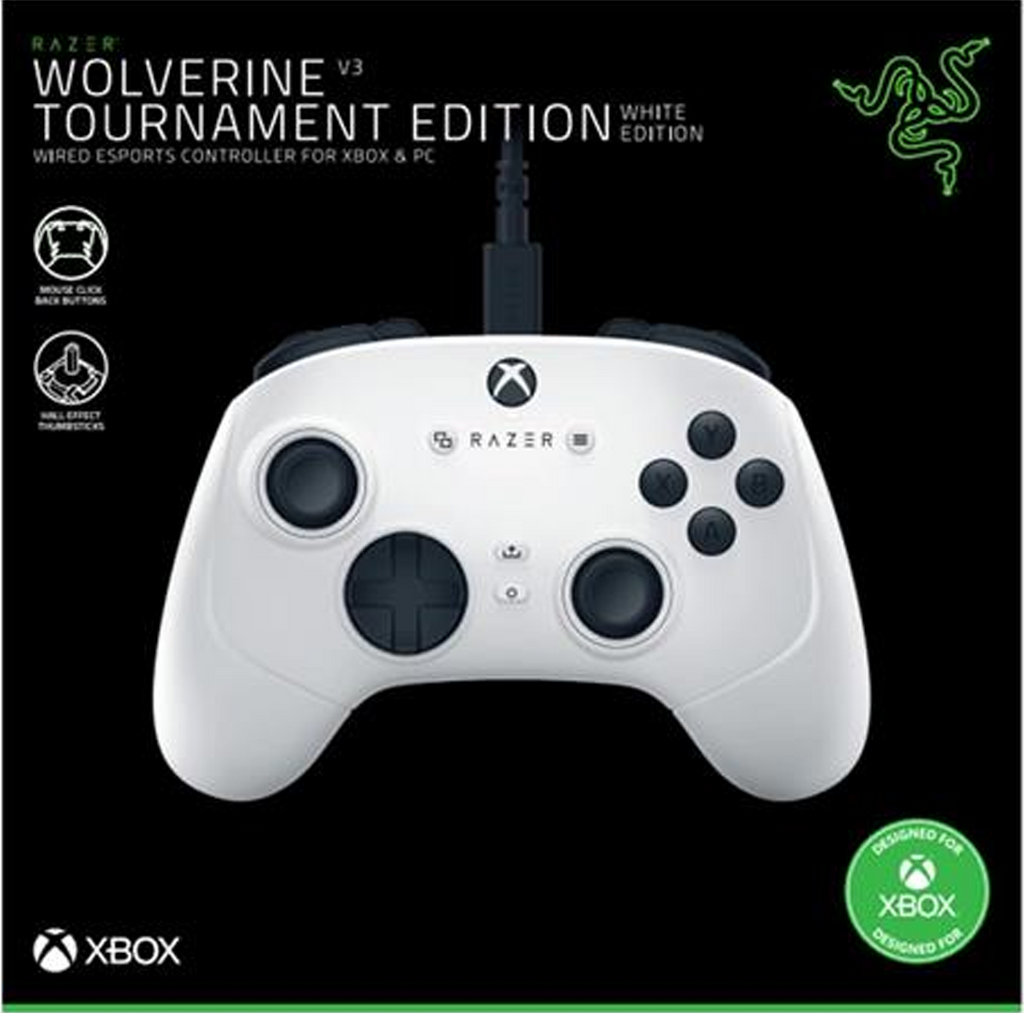 Razer Wolverine V3 Tournament Ed. for Xbox X|S & PC -  White