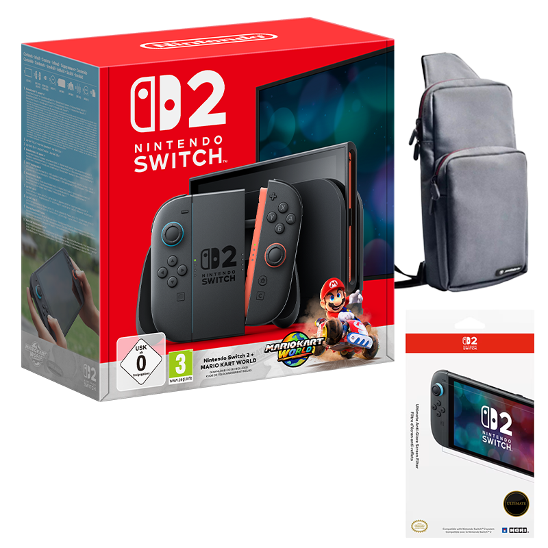 Nintendo Switch 2 Mario Kart World Bundle with FREE Snakebite Sling Case and Hori Screen Filter